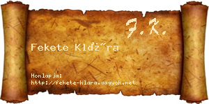 Fekete Klára névjegykártya