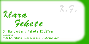 klara fekete business card